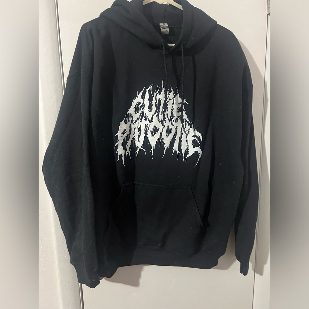 Black Graphic Hoodie Sweater cutie patootie